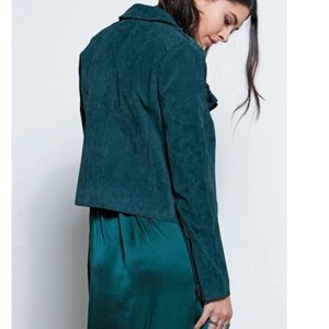 - Volcom Green Stone Row Suede Leather Motorin Jacket